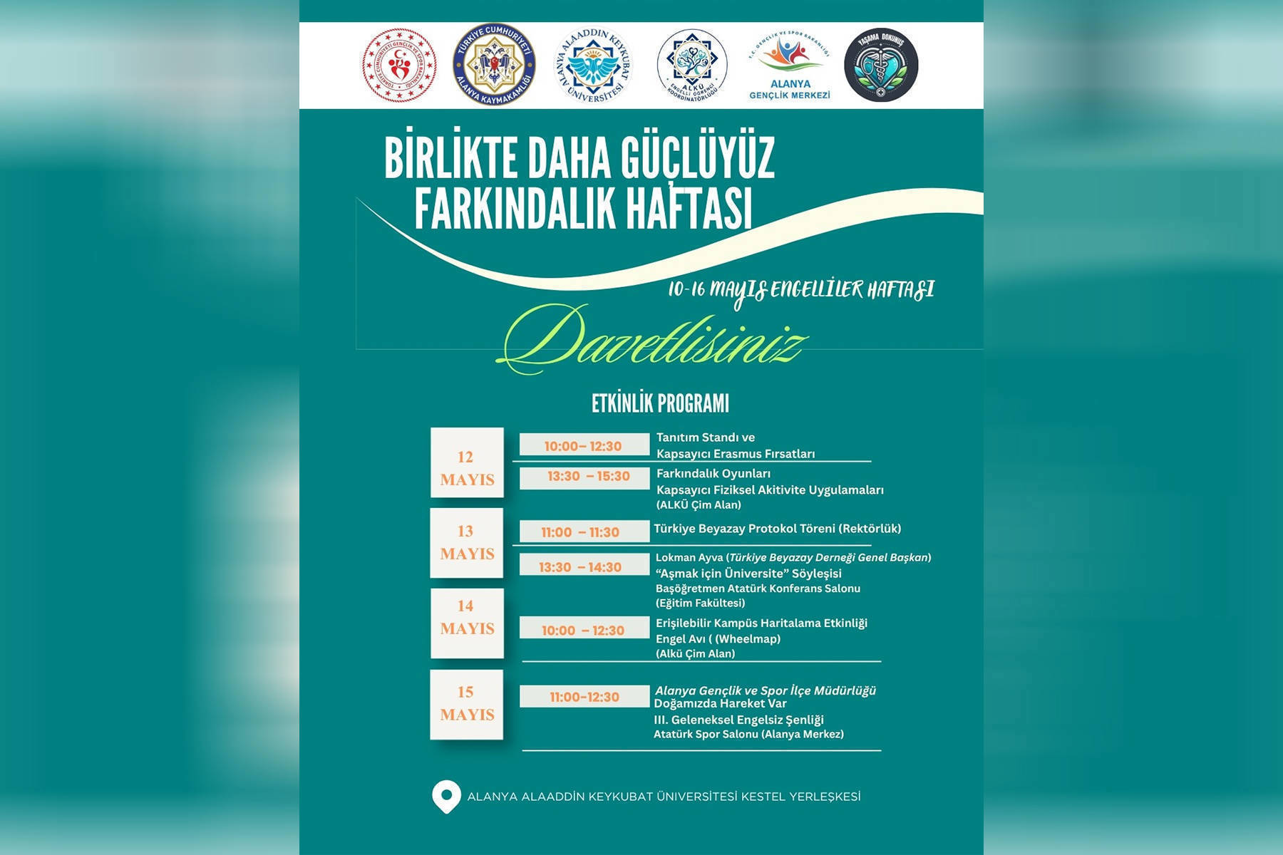 ALKÜ’DEN 10–16 MAYIS ENGELLİLER HAFTASI KAPSAMINDA “BİRLİKTE DAHA GÜÇLÜYÜZ FARKINDALIK HAFTASI”